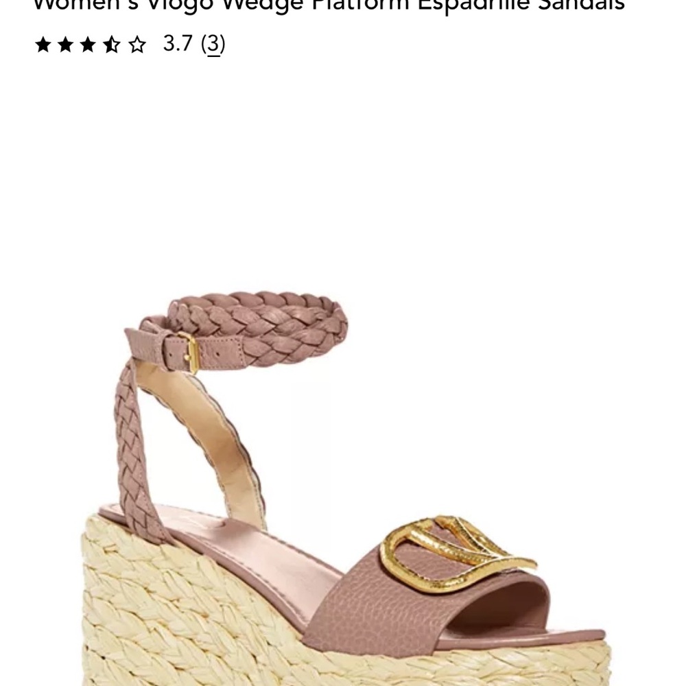 Valentino Garavani Brown Espadrille Wedge Shoes